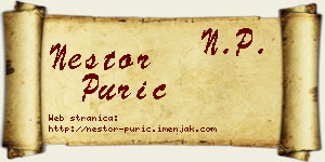 Nestor Purić vizit kartica